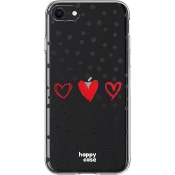 HappyCase Apple iPhone SE 2020 Hoesje Flexibel TPU Stip Hartjes Print