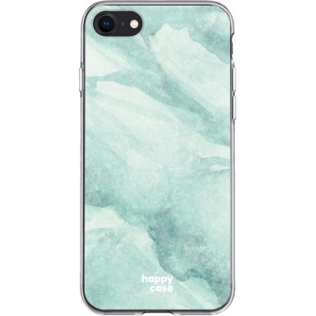 HappyCase Apple iPhone SE 2020 Hoesje Flexibel TPU Mint Marmer Print