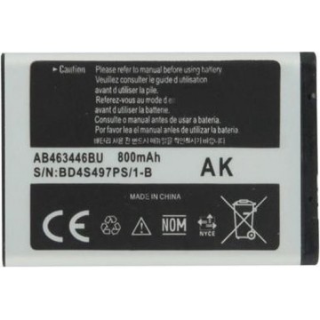 800mAh AB463446BU Vervangingsbatterij voor Samsung C512 / X208 / 1258/1250 (S / N: BD4S497PS / 1-B)