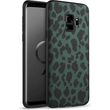 iMoshion Design voor de Samsung Galaxy S9 hoesje - Luipaard - Groen / Zwart