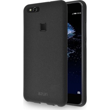 Azuri Huawei P10 Lite hoesje - Zand textuur backcover - Zwart