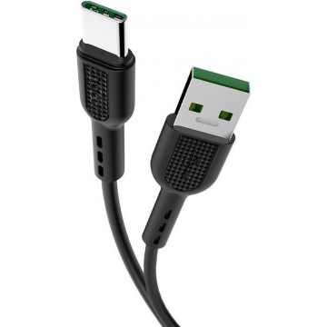 HOCO X33 Surge USB naar USB-C Kabel - 5A Fast Charging Kabel - Snellader Kabel - 1 meter - Zwart