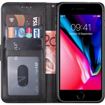 iphone 6 plus hoesje bookcase zwart - Apple iPhone 6s plus hoesje bookcase zwart wallet case portemonnee book case hoes cover