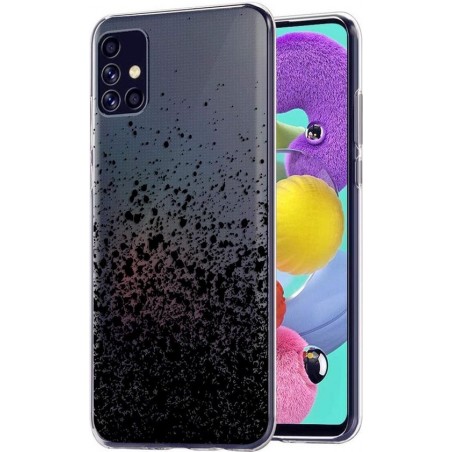 iMoshion Design voor de Samsung Galaxy A51 hoesje - Spetters - Zwart