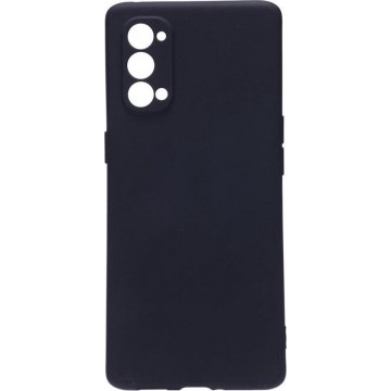 Shop4 - Oppo Reno4 Pro 5G Hoesje - Zachte Back Case Mat Zwart
