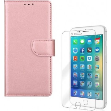 iPhone 7 / 8 / SE 2 2020 - Bookcase rose goud - portemonee hoesje + 2X Tempered Glass Screenprotector