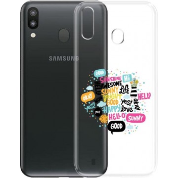 Samsung Galaxy A20E Transparant siliconen hoesje (woordjes)