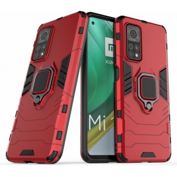 Xiaomi Mi 10T Pro Robuust Kickstand Shockproof Rood Cover Case Hoesje
