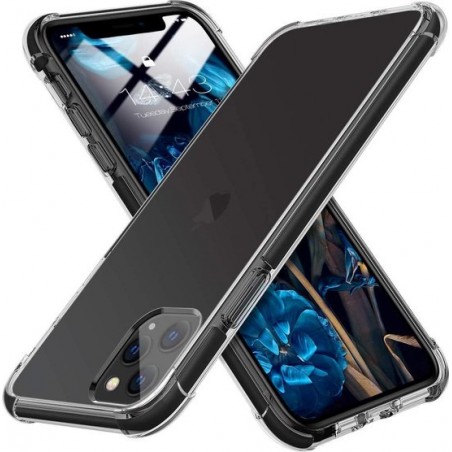 TPU Back Cover Apple iPhone 11 Pro Max - hoesje transparant met zwart rand
