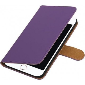 Paars Effen booktype wallet cover hoesje voor Apple iPhone 7 Plus / 8 Plus