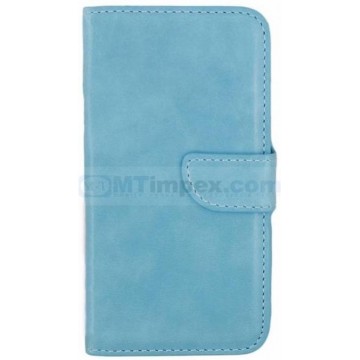 Bookstyle Case Iphone 10/ Iphone X met insteekvakjes - Aqua Blauw