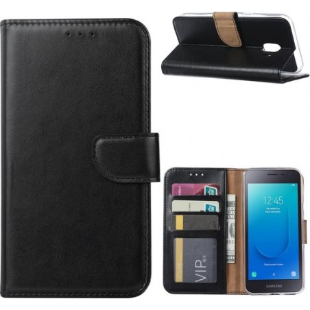 Ntech Samsung Galaxy J2 Core Portemonnee Hoesje / Book Case - Zwart