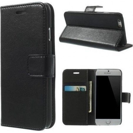 Lederen wallet Samsung Galaxy A3 (2016) book case hoesje - Zwart