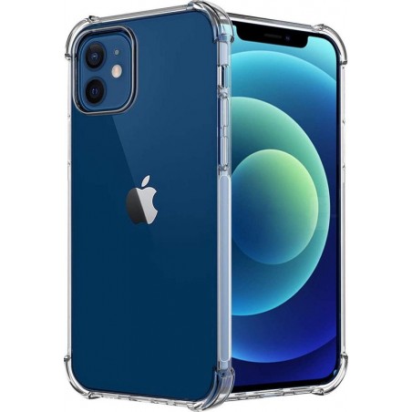 DrPhone iPhone 12 Mini 5.4 Inch TPU Hoesje - Siliconen Bumper Case met Verstevigde randen – transparant
