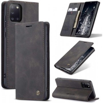 CaseMe Samsung A31 Hoesje Zwart - Retro Wallet Slim