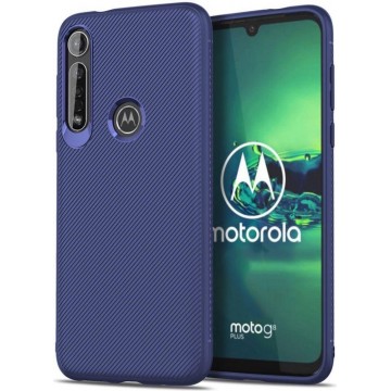 Motorola Moto G8 Plus Twill Slim Texture Back Cover Blauw