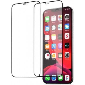 iPhone 12 / 12 Pro Screenprotector - 2 Pack full cover Shatter-Proof tempered glass Zwart