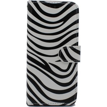 Apple iPhone SE (2020) Hoesje met Print - Portemonnee Book Case - Kaarthouder & Magneetlipje - Zebra