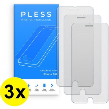 3x Screenprotector iPhone 7 en iPhone 8 - Beschermglas Tempered Glass Cover - Pless®