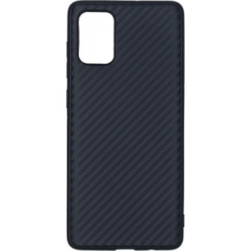 Carbon Softcase Backcover Samsung Galaxy A71 hoesje - Zwart