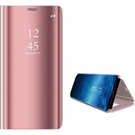 Hoesje Flip Cover Clear view voor Samsung Note 9 Rosé Goud
