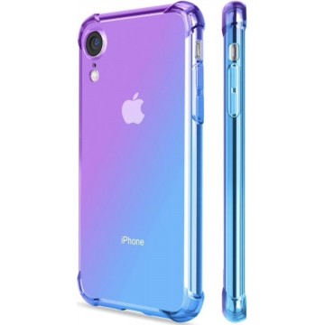 Apple iPhone XR Backcover - Paars / Blauw - Shockproof TPU