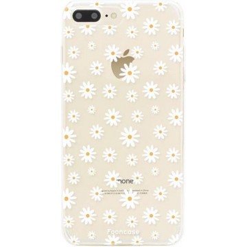 FOONCASE iPhone 8 Plus hoesje TPU Soft Case - Back Cover - Madeliefjes