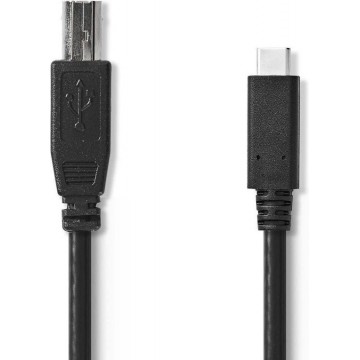 Nedis CCGP60650BK10 USB-kabel 1 m 2.0 USB B USB C Zwart