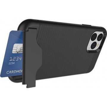 HWcase Pasjeshouder hoesje portemonnee TPU hardcase iPhone 11 - Zwart