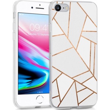 iMoshion Design voor de iPhone SE (2020) / 8 / 7 / 6s hoesje - Grafisch Koper - Wit / Goud