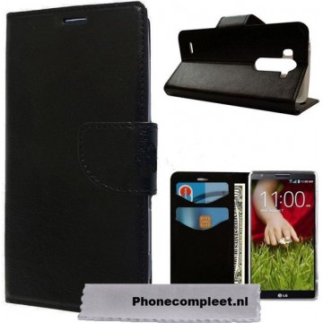 LG G2 Wallet Boek Case Hoesje Zwart