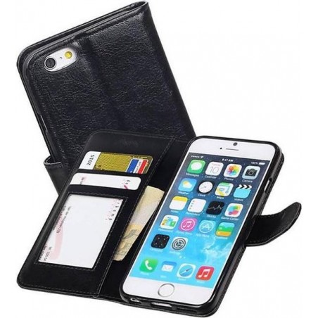 Apple iPhone 6/6s Portemonnee Hoesje Booktype Wallet Case Zwart