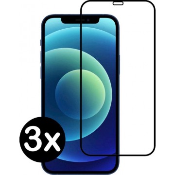 iPhone 12 / iPhone 12 Pro Screenprotector Glas Full Cover - 3 PACK