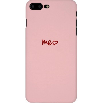 Luxe back cover voor Apple iPhone 7 Plus - iPhone 8 Plus - roze- hoogwaardige hard case - hoesje met hartje Me♥