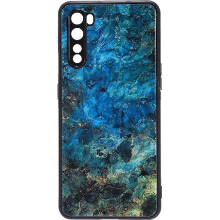 Shop4 - OnePlus Nord Hoesje - Harde Back Case Marmer Kleurrijk