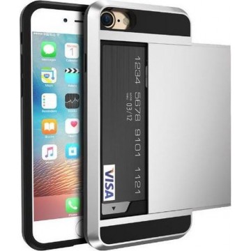 EFORYOU iPhone SE (2020) / 7 / 8 hybrid case hoesje met ruimte voor 2 pasjes - zilver