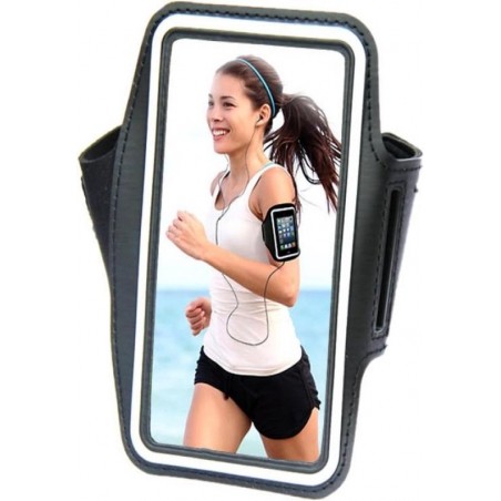 Sport armband voor Smartphones (maximale maat 77 x 142mm), zwart , merk i12Cover