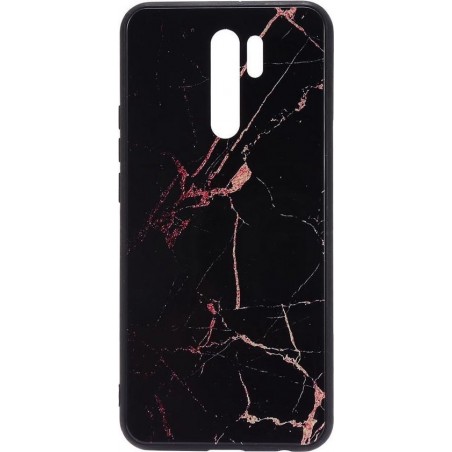 Shop4 - Xiaomi Redmi 9 Hoesje - Harde Back Case Marmer Zwart