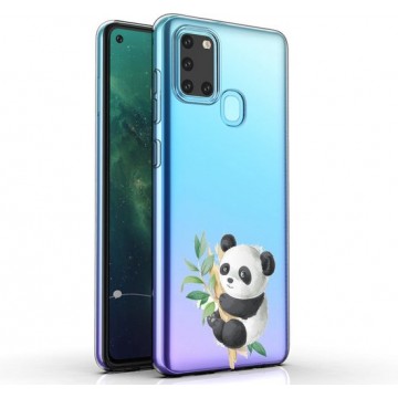 Samsung Galaxy A21S Transparant siliconen hoesje panda
