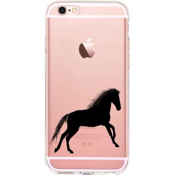 Apple Iphone 6 / 6S Siliconen backcover hoesje zwart paard