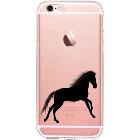 Apple Iphone 6 / 6S Siliconen backcover hoesje zwart paard
