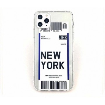 Ultra thin silicone new york case iPhone 11  - transparant