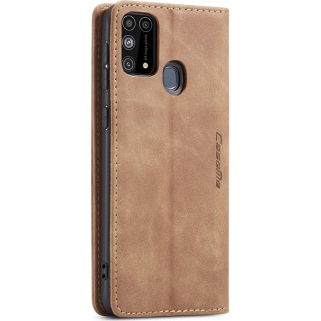 CaseMe Luxe Wallet Hoesje Bruin Samsung Galaxy M31