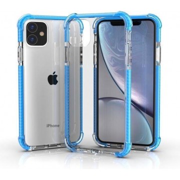 iPhone 11 / iPhone XR bumper case TPU + acryl - transparant blauw