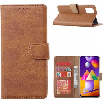 Samsung Galaxy A42 5G hoesje bookcase Bruin - Galaxy A42 wallet case portemonnee hoes cover