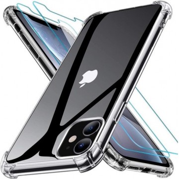 iPhone 12 Anti shock Hoesje + 2X Glazen Screenprotector