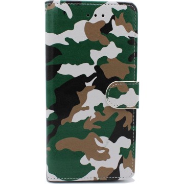 Apple iPhone 7 & 8 Hoesje met Print - Portemonnee Book Case - Kaarthouder & Magneetlipje - Camouflage
