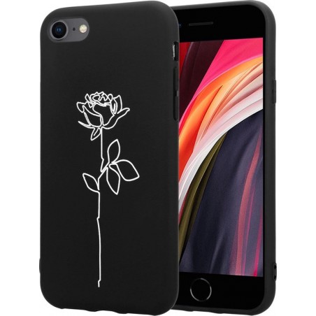 iPhone 7 / 8  hoesje met witte roos