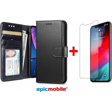 Epicmobile - iPhone 7/8 Boek hoesje - Luxe portemonnee + Screenprotector - Combideal