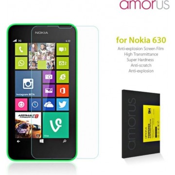 AMORUS 9H Screenprotector Tempered Anti-explosie voor Nokia Lumia 630
